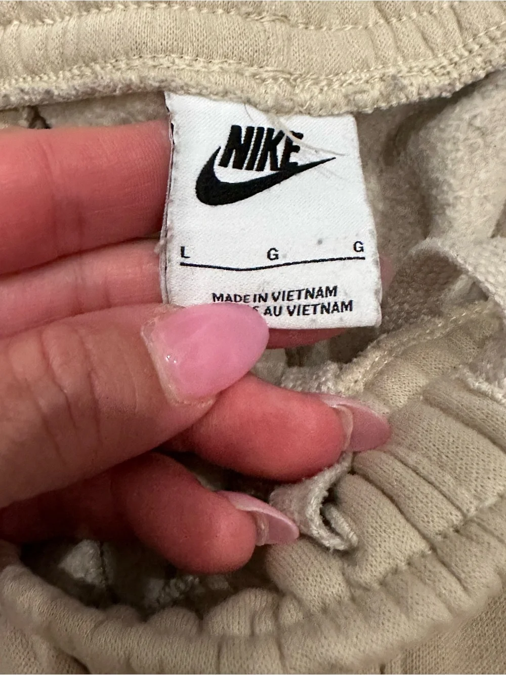 Nike Men’s Tan Fleece Joggers, SIZE LARGE